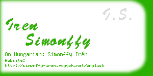 iren simonffy business card